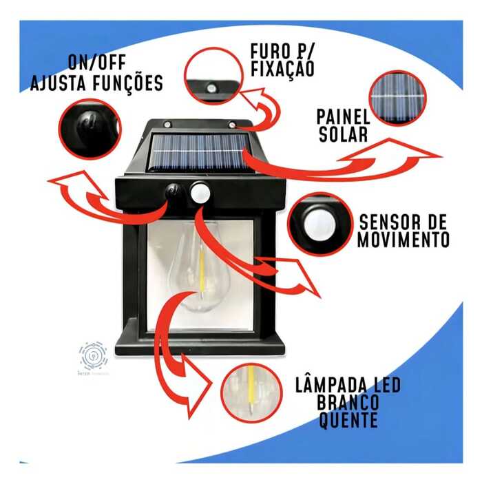 Luminária Solar com Sensor de Presença