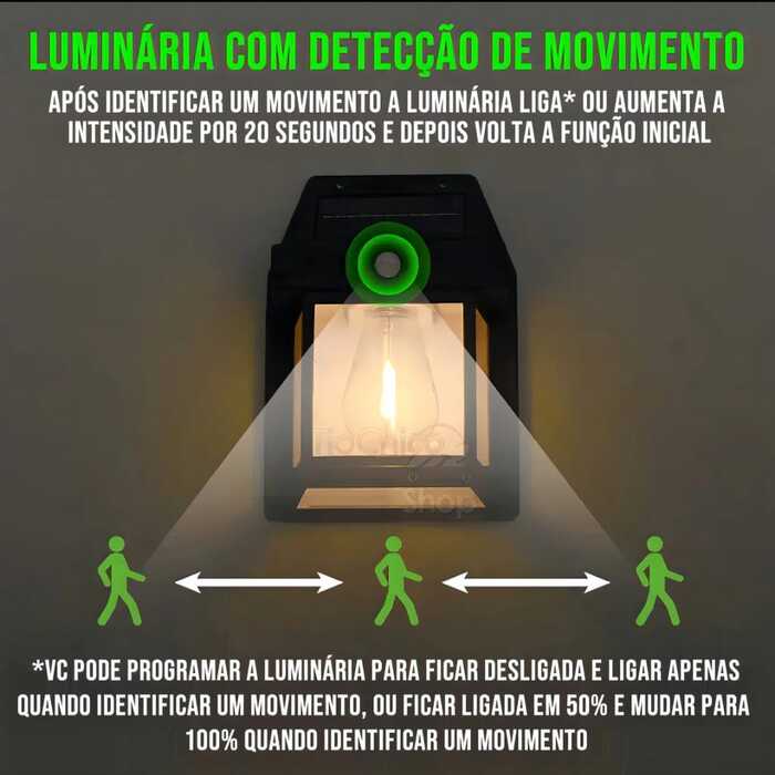 Luminária Solar com Sensor de Presença