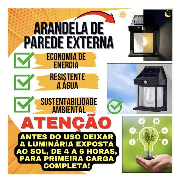 Luminária Solar com Sensor de Presença