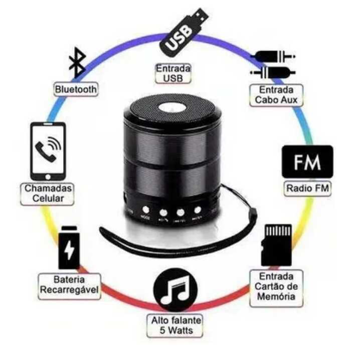 Caixinha de Som Bluetooth Portátil 887