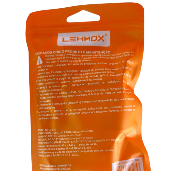 Kit Carregador LEHMOX - V8