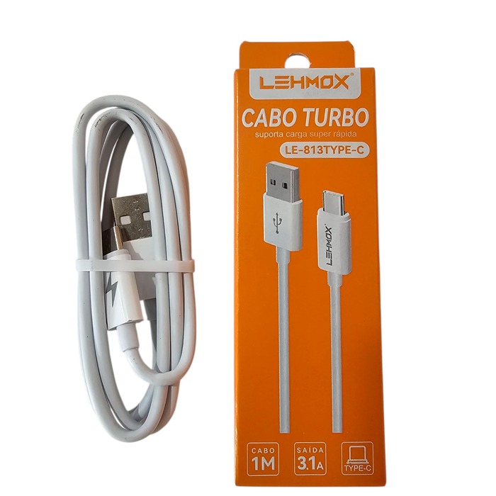 Cabo Turbo LEHMOX Type-C – 1 Metro, 3.1A