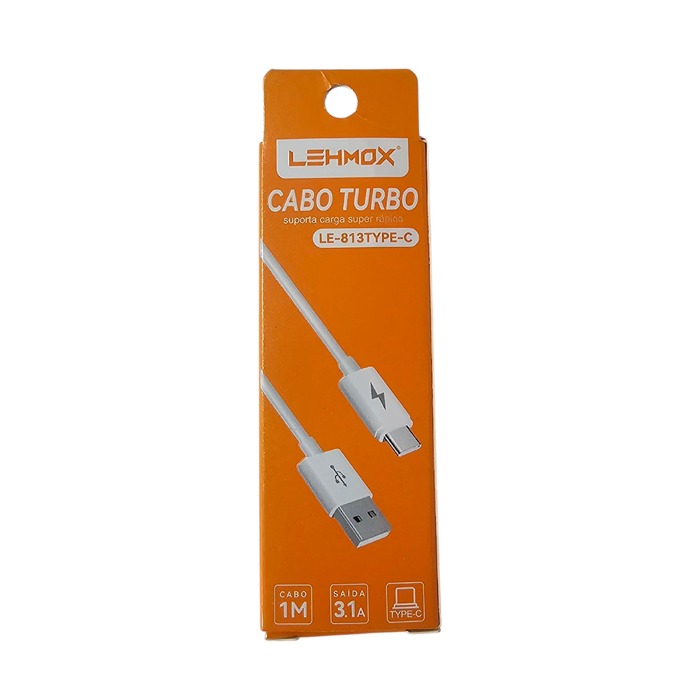 Cabo Turbo LEHMOX Type-C – 1 Metro, 3.1A
