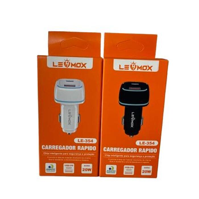 Carregador Veicular LEHMOX - 20W com Saída USB + Tipo-C