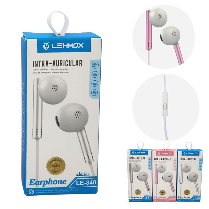 Fone de Ouvido com fio Lehmax LE-840
